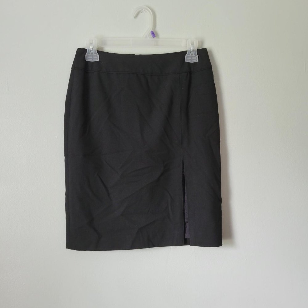 INC International Concepts Women's Petite Black Mid Rise Midi Skirt Size 4P